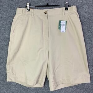 NEW LL‎ Bean Chino Shorts 9" Original Fit Women's SZ 14 Khaki Wrinkle free